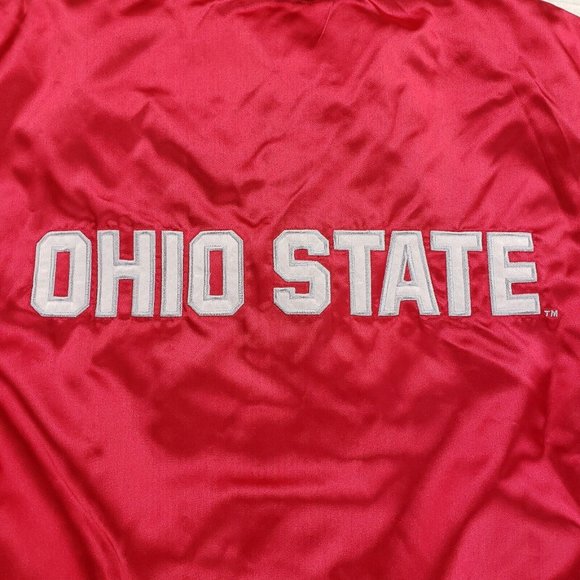 NWT Ohio State Buckeyes Satin Varsity Bomber Jacket Fits Mens Small To Medium - Picture 10 of 12